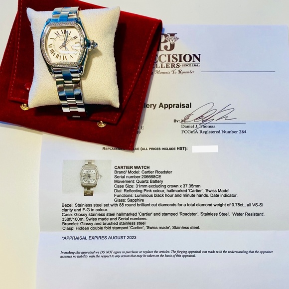 Cartier Watch Roadster With Diamonds "Vintage" - Picture 10 of 10